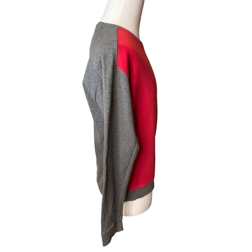 COS Men’s Colorblock Sweatshirt Red Gray Pullover Size Medium - Picture 8 of 9